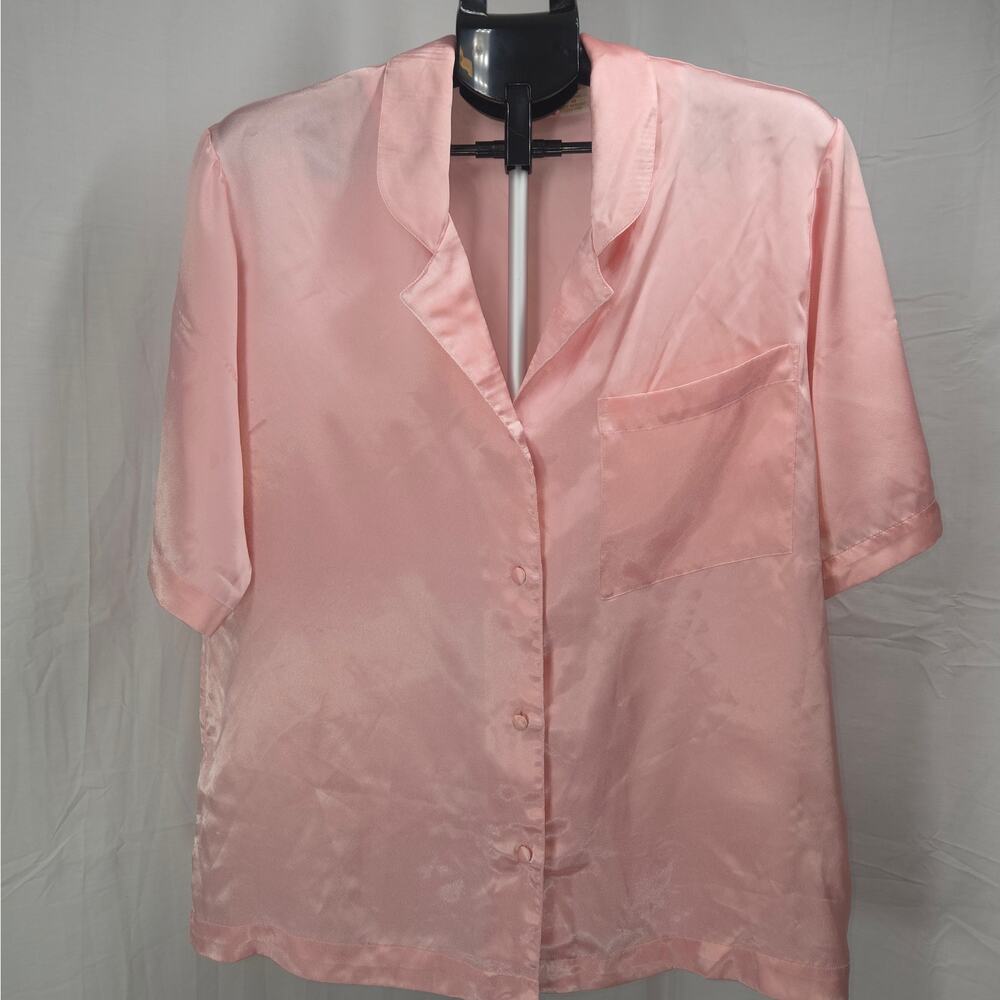 Victoria's Secret Vintage Pink Pajama Set Women Medium Button Front Sleepwear
